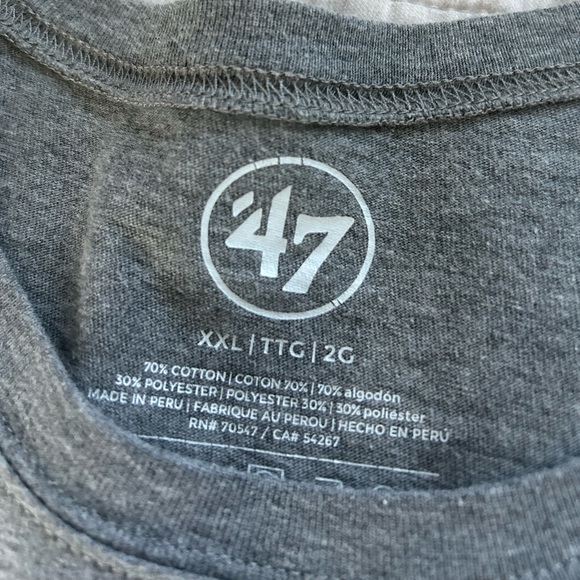 47 brand Kansas City Chiefs, gray cotton blend T-shirt XL unisex men’s - Picture 4 of 7